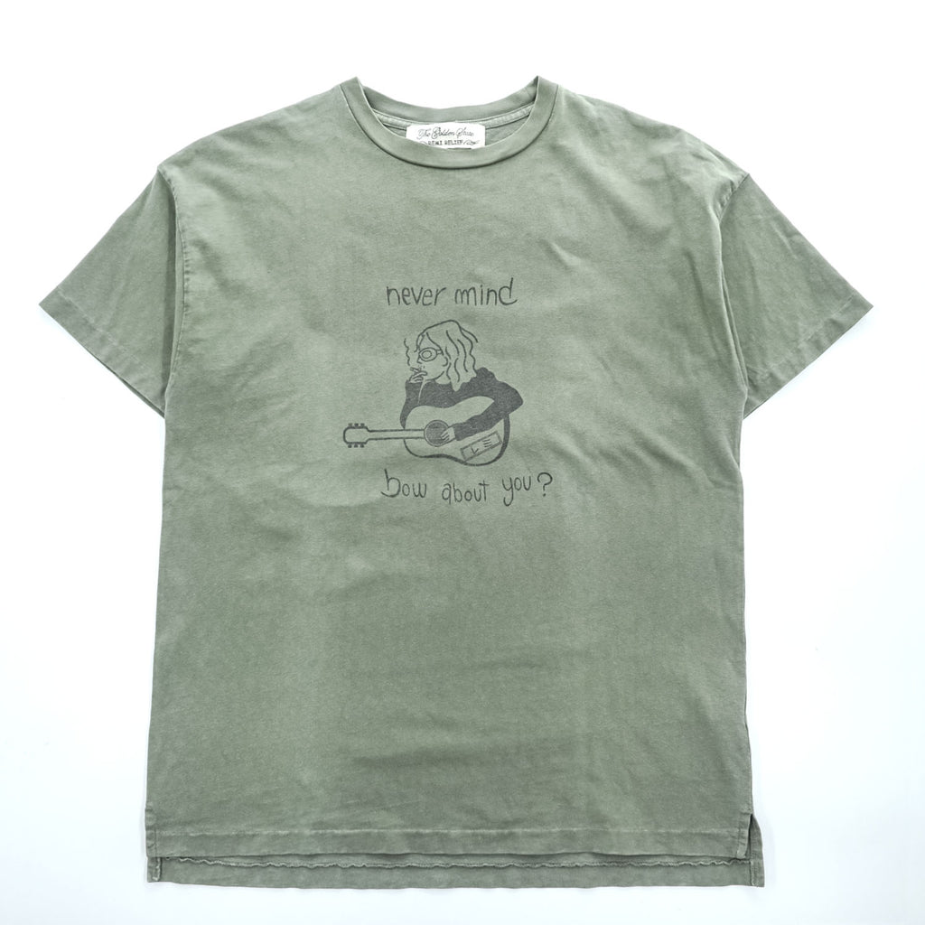 REMI RELIEF The Golden State Never Mind Guitar Graphic Vintage Wash Olive T-Shirt Size M Made in Japan