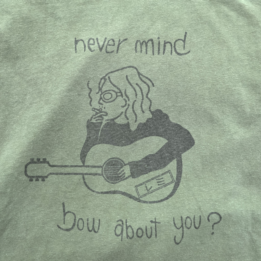 REMI RELIEF The Golden State Never Mind Guitar Graphic Vintage Wash Olive T-Shirt Size M Made in Japan