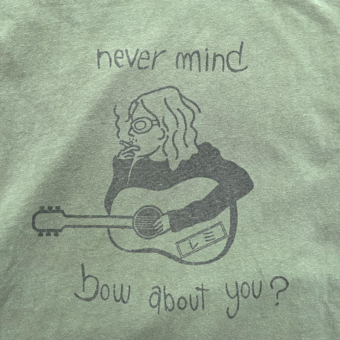 REMI RELIEF The Golden State Never Mind Guitar Graphic Vintage Wash Olive T-Shirt Size M Made in Japan