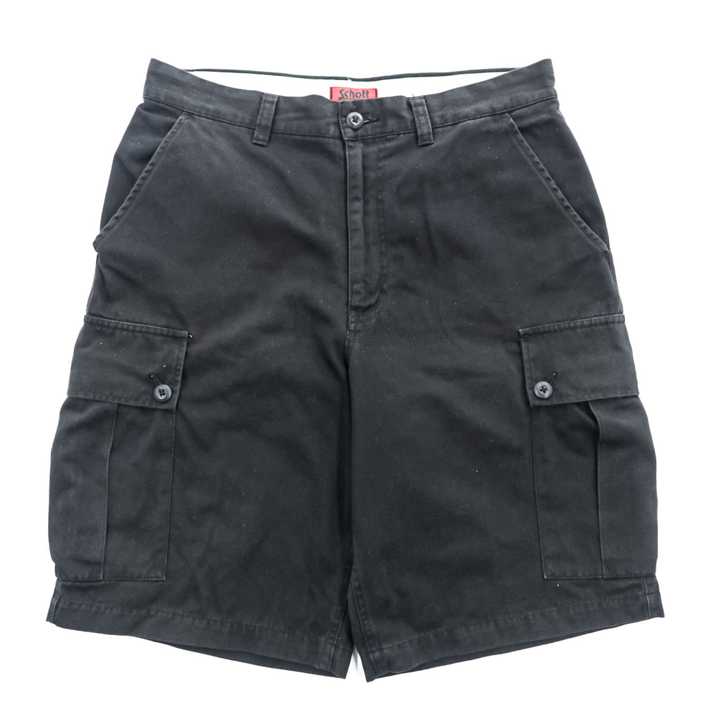 Schott NYC Cotton Cargo Shorts Black XL Military Utility Short Pants
