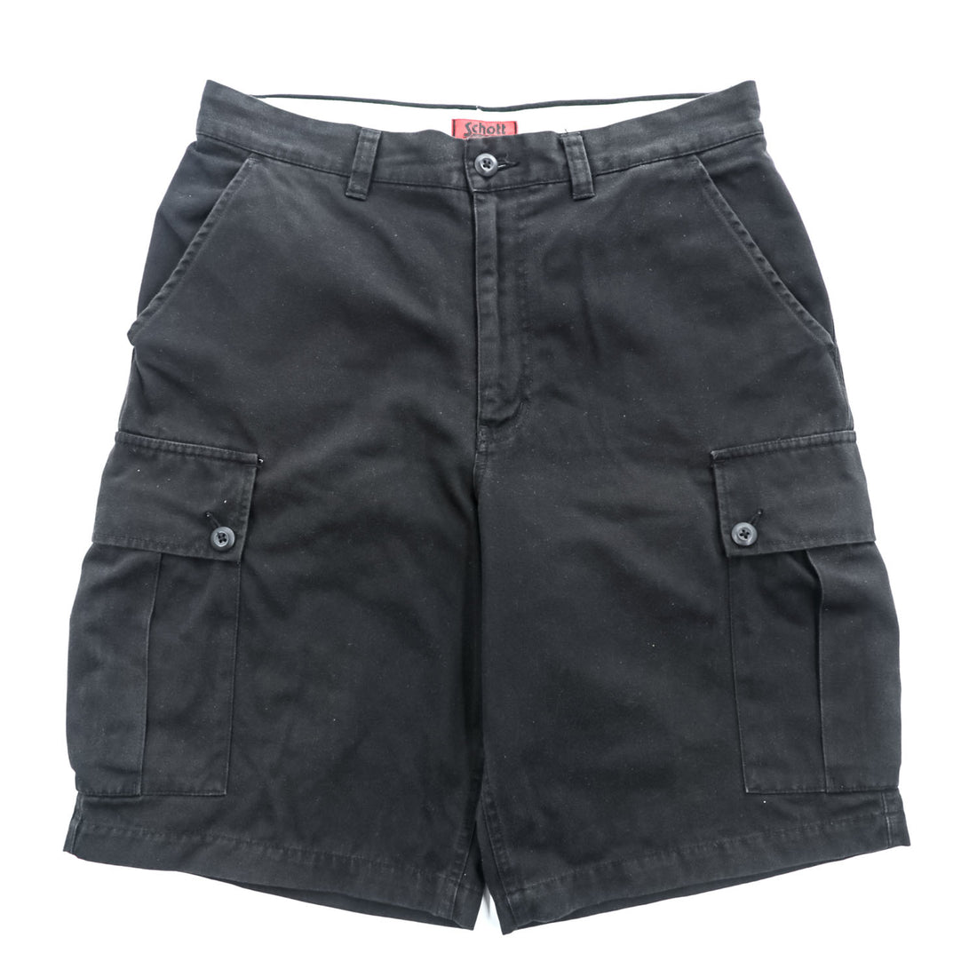 Schott NYC Cotton Cargo Shorts Black XL Military Utility Short Pants