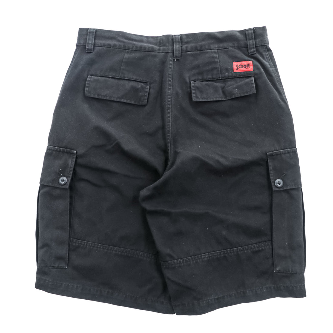 Schott NYC Cotton Cargo Shorts Black XL Military Utility Short Pants