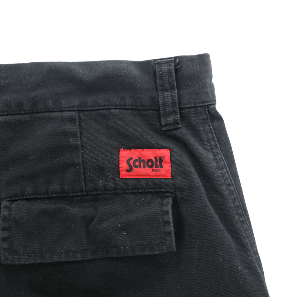 Schott NYC Cotton Cargo Shorts Black XL Military Utility Short Pants