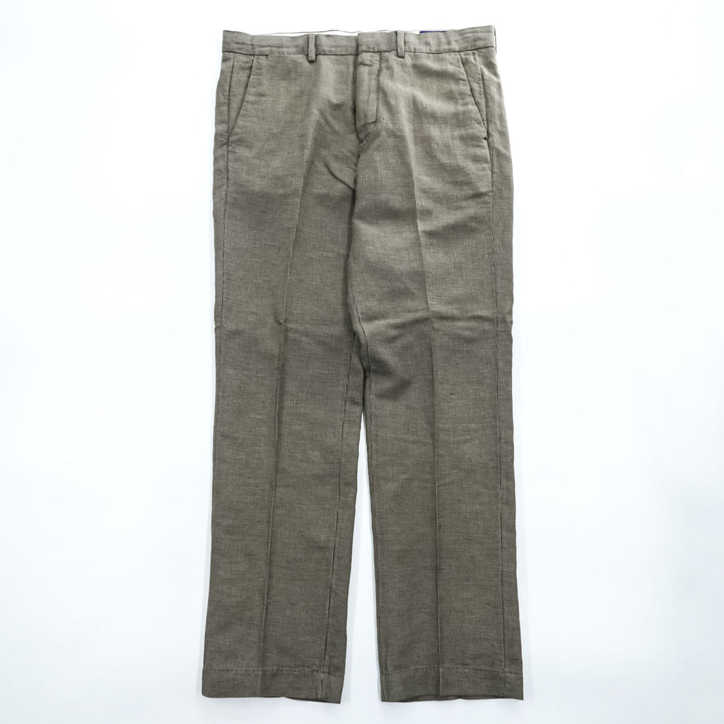POLO RALPH LAUREN Linen Cotton Micro Check Straight Fit Trousers 32/32
