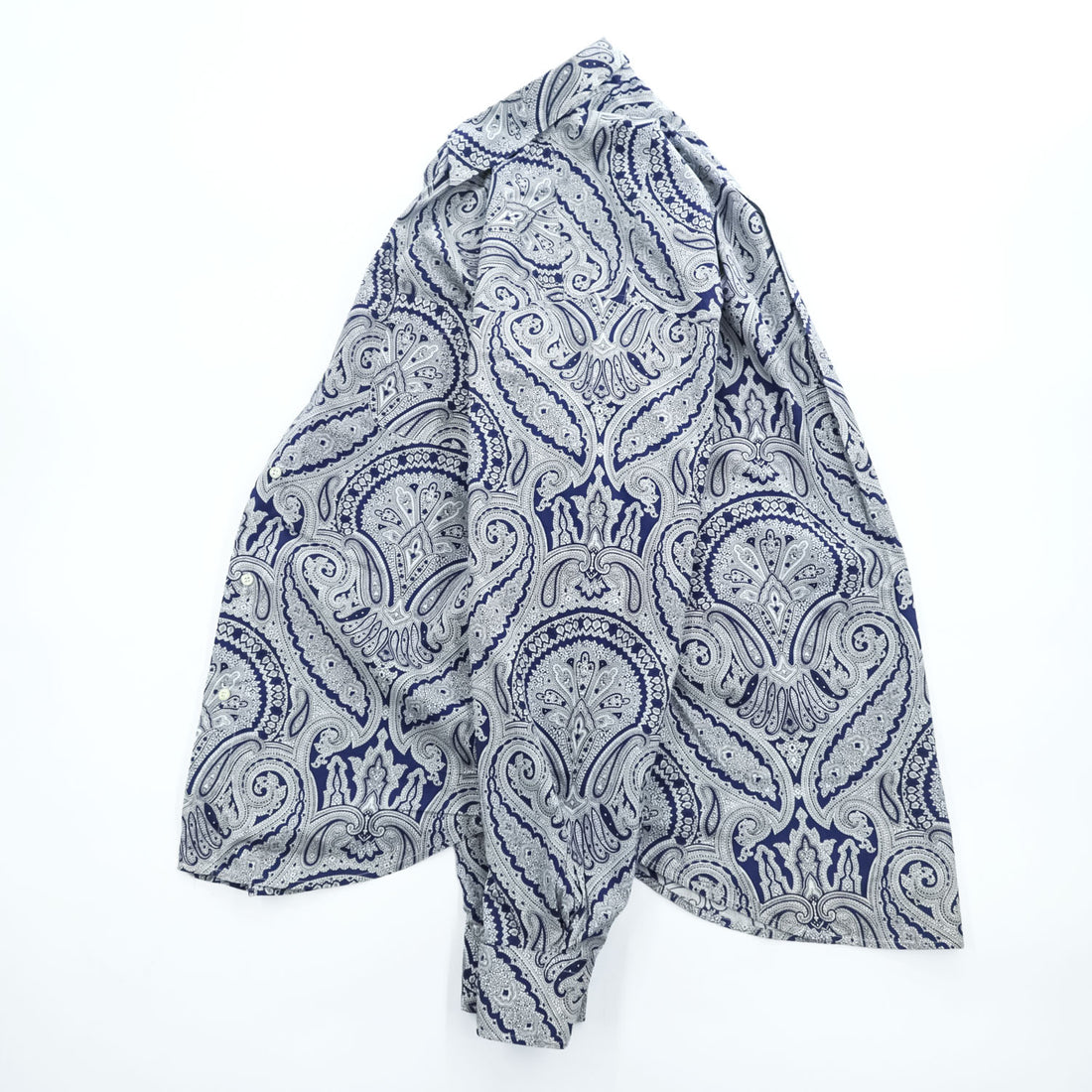 ETRO Milano Men's Paisley Long Sleeve Cotton Shirt Navy White Made in Italy Size M