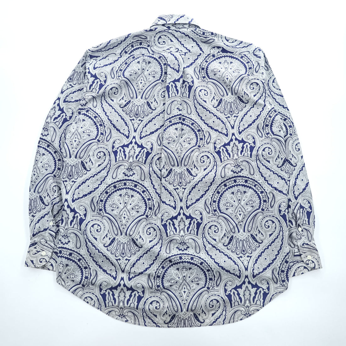 ETRO Milano Men's Paisley Long Sleeve Cotton Shirt Navy White Made in Italy Size M