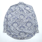 ETRO Milano Men's Paisley Long Sleeve Cotton Shirt Navy White Made in Italy Size M