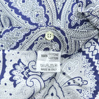 ETRO Milano Men's Paisley Long Sleeve Cotton Shirt Navy White Made in Italy Size M