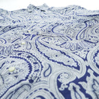 ETRO Milano Men's Paisley Long Sleeve Cotton Shirt Navy White Made in Italy Size M