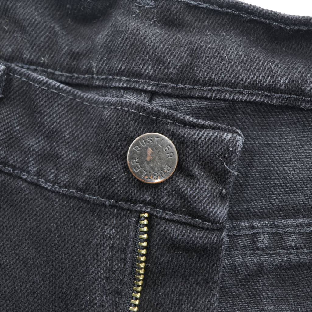 RUSTLER Black Denim Jeans W30 L32 Made in Mexico Straight Leg