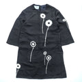PRADA Floral Print Long Sleeve Dress Black White Size 42 Made in Italy