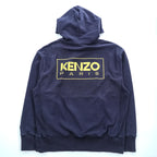 KENZO PARIS Logo Print Pullover Hoodie Navy Size S Cotton FC65SW4194MC