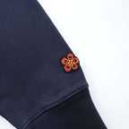 KENZO PARIS Logo Print Pullover Hoodie Navy Size S Cotton FC65SW4194MC
