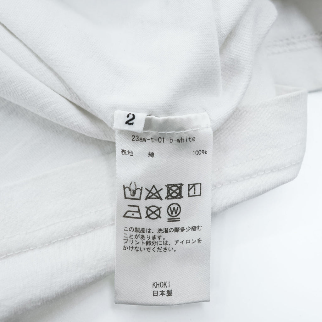 KHOKI 日本製 フラワーカレンダー グラフィック Tシャツ M ホワイト プリント Marché de Clignancourt 23aw-t-01-b-white