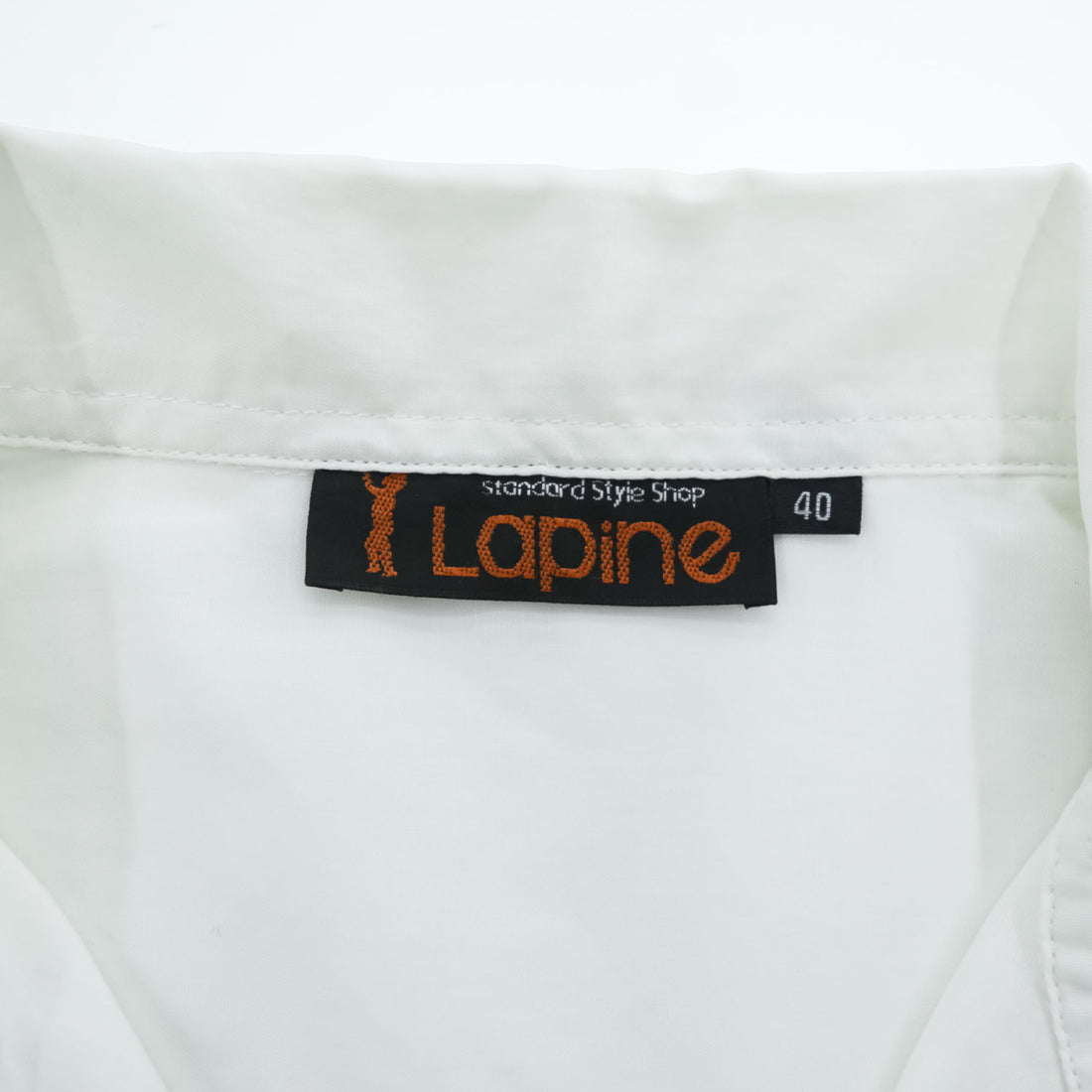 Lapine ヴィンテージ 復刻 半袖 ボーリングシャツ L ホワイト 刺繍 オープンカラー 開襟 レプリカ