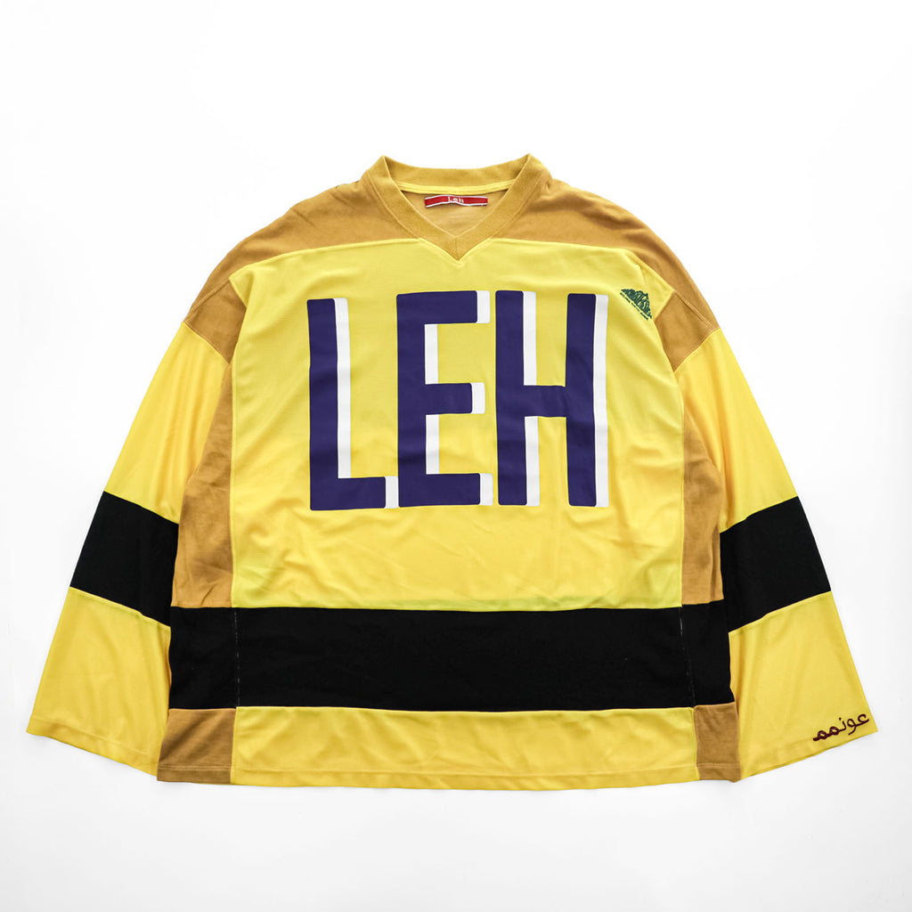 Leh 日本製 メッシュ ゲームシャツ 長袖 ロングスリーブ Tシャツ L イエロー GAME L/S T-SH オーバーサイズ プルオーバー LEH1050