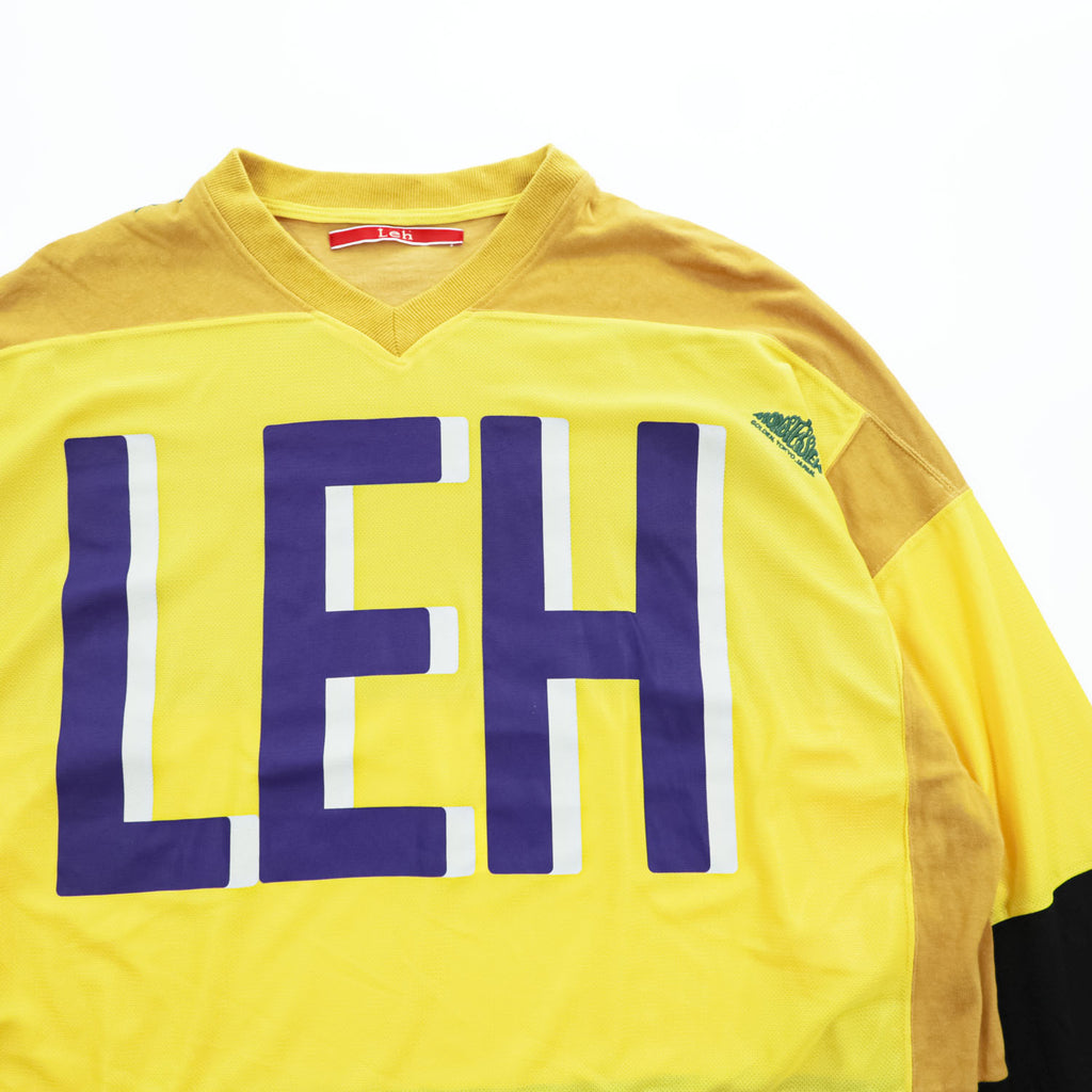 Leh 日本製 メッシュ ゲームシャツ 長袖 ロングスリーブ Tシャツ L イエロー GAME L/S T-SH オーバーサイズ プルオーバー LEH1050