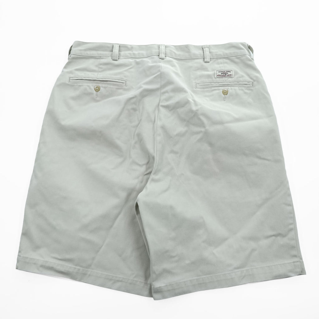 Polo Ralph Lauren 90年代 2タック チノショーツ TYLER SHORT ショートパンツ ハーフパンツ L ベージュ プリーツ USA生地