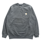 carhartt クルーネック スウェット トレーナー LOOSE FIT M グレー 裏起毛 ポケット 前V 103852 026