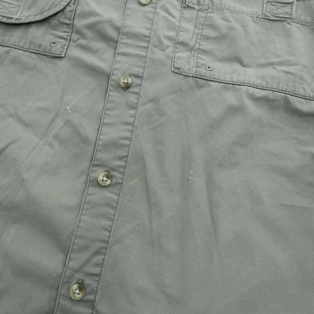 Columbia PFG 90年代 長袖 フィッシングシャツ XL カーキ グリーン メッシュ マルチポケット FM7120