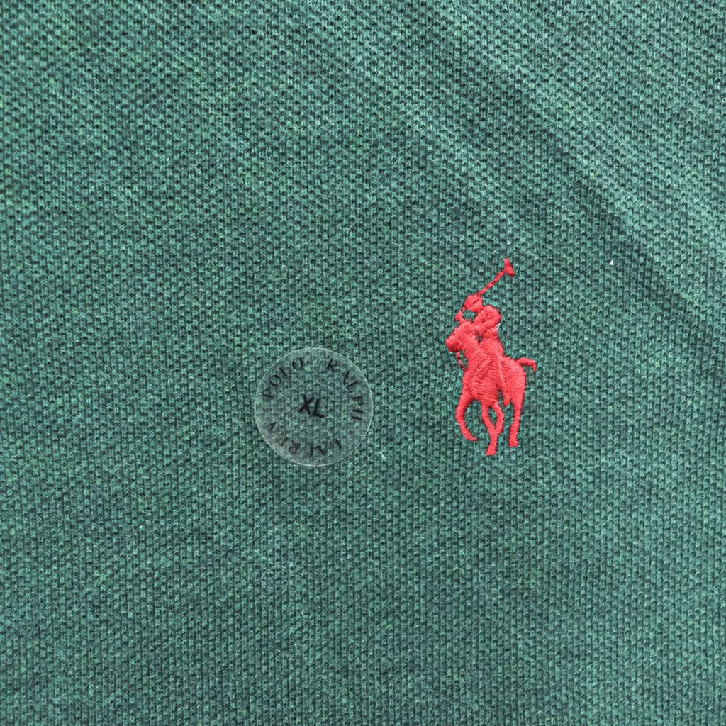 POLO RALPH LAUREN Classic Fit Green Cotton Polo Shirt Size XL Pony Embroidery