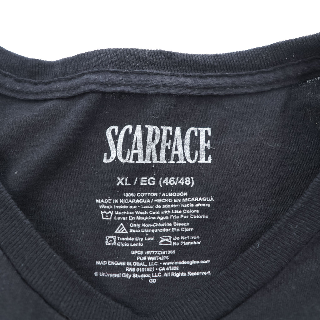 Scarface Movie Graphic T-Shirt Black Short Sleeve Tee Size XL Mad Engine