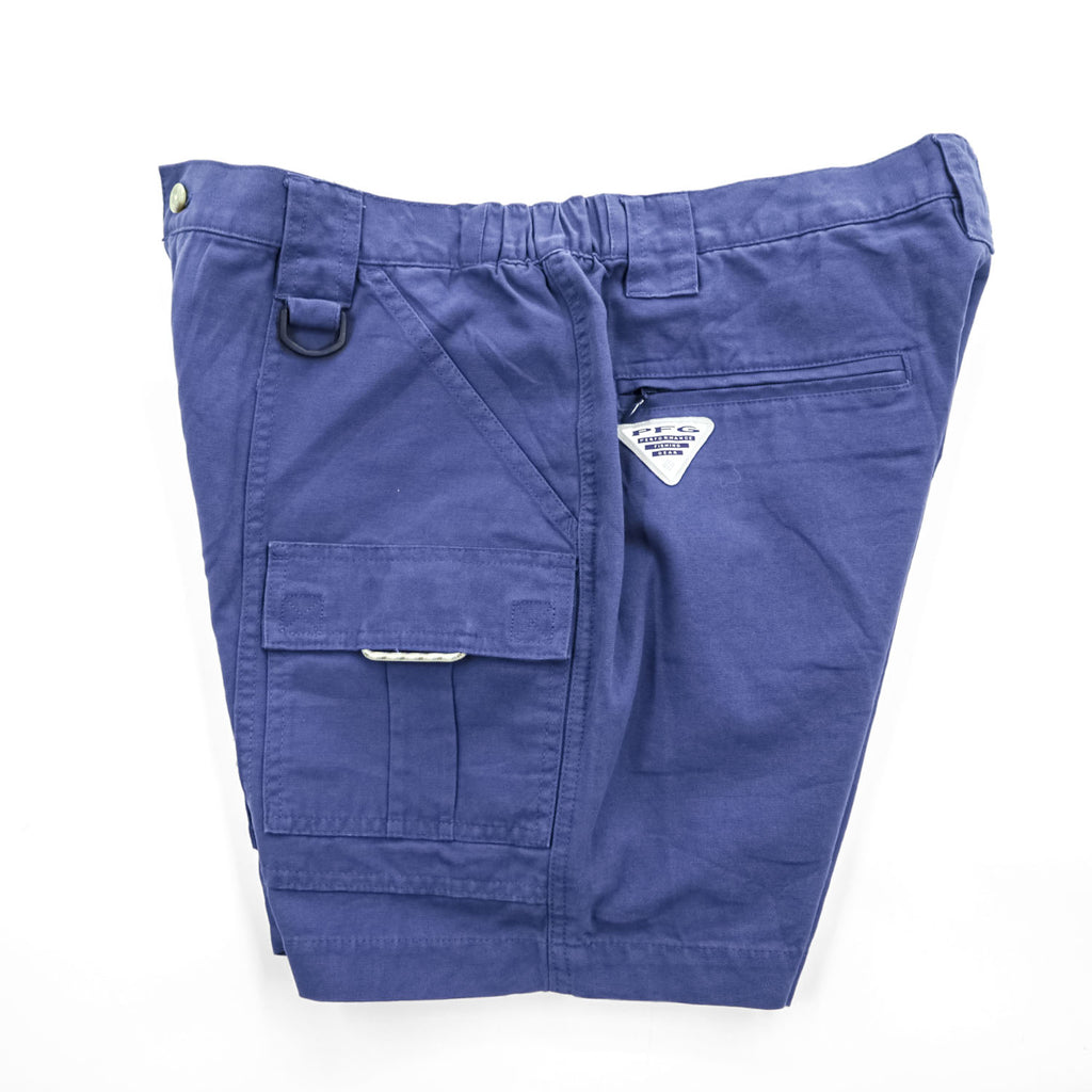 Columbia PFG Men's Cotton Cargo Fishing Shorts Blue Size L XM0118
