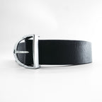 Polo Ralph Lauren Black Leather Belt Silver-Tone D-Shaped Buckle Size 34/85