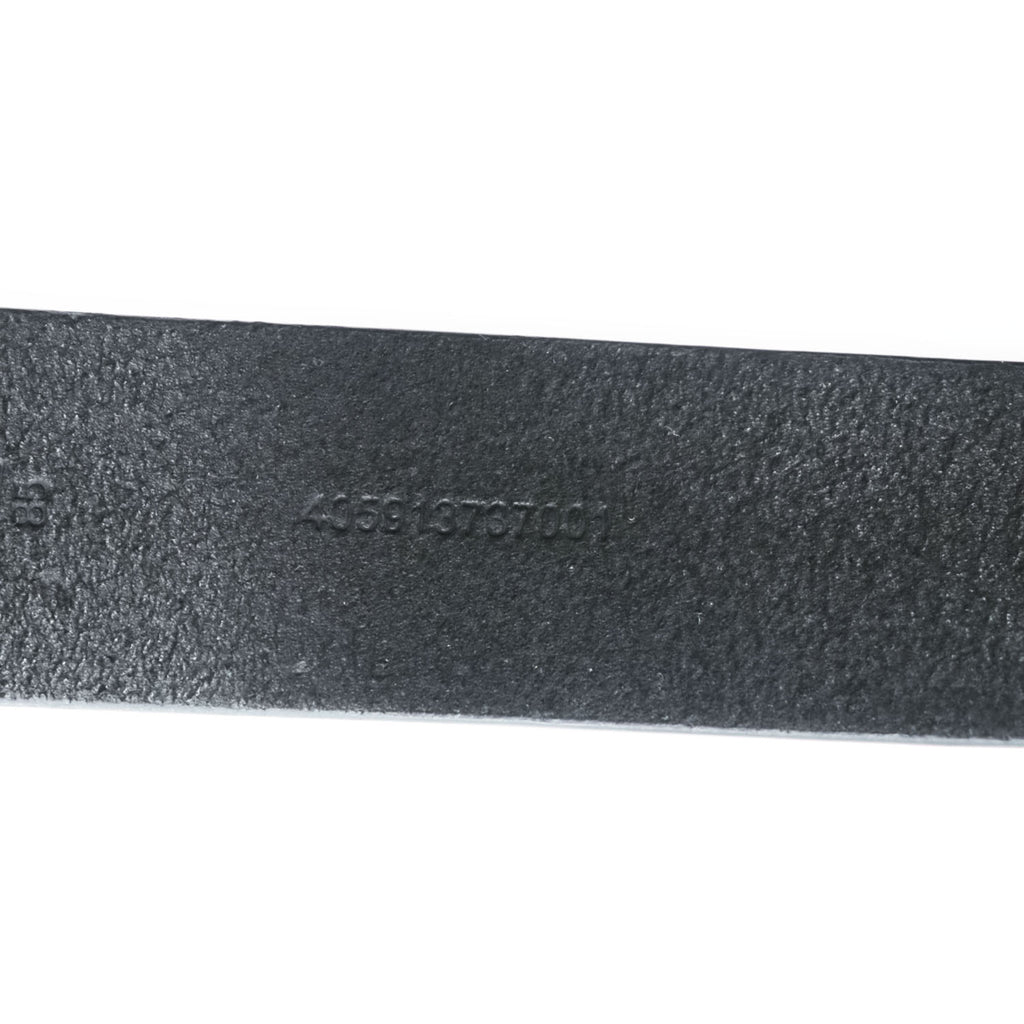 Polo Ralph Lauren Black Leather Belt Silver-Tone D-Shaped Buckle Size 34/85