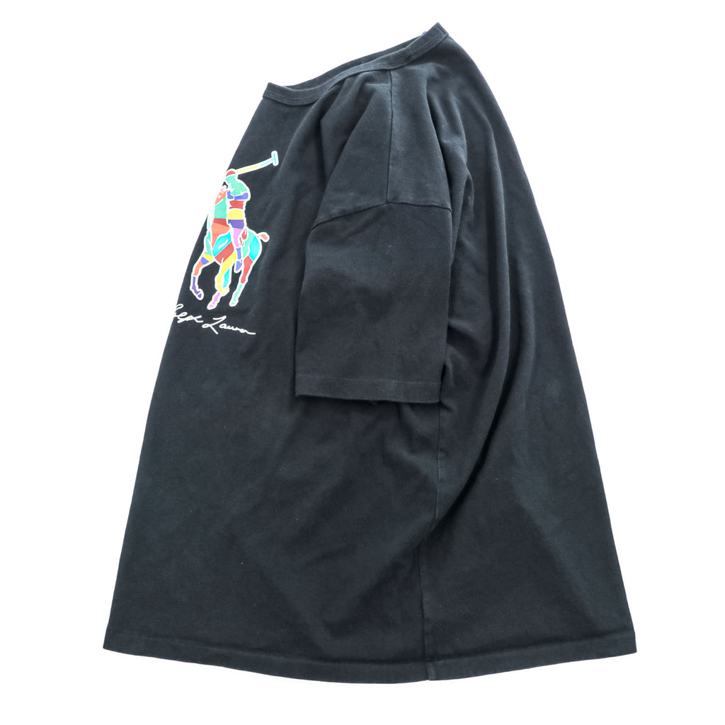 Polo Ralph Lauren ビッグポニー カラープリント Tシャツ XL ブラック ビッグサイズ シングルステッチ ヘビーウェイト