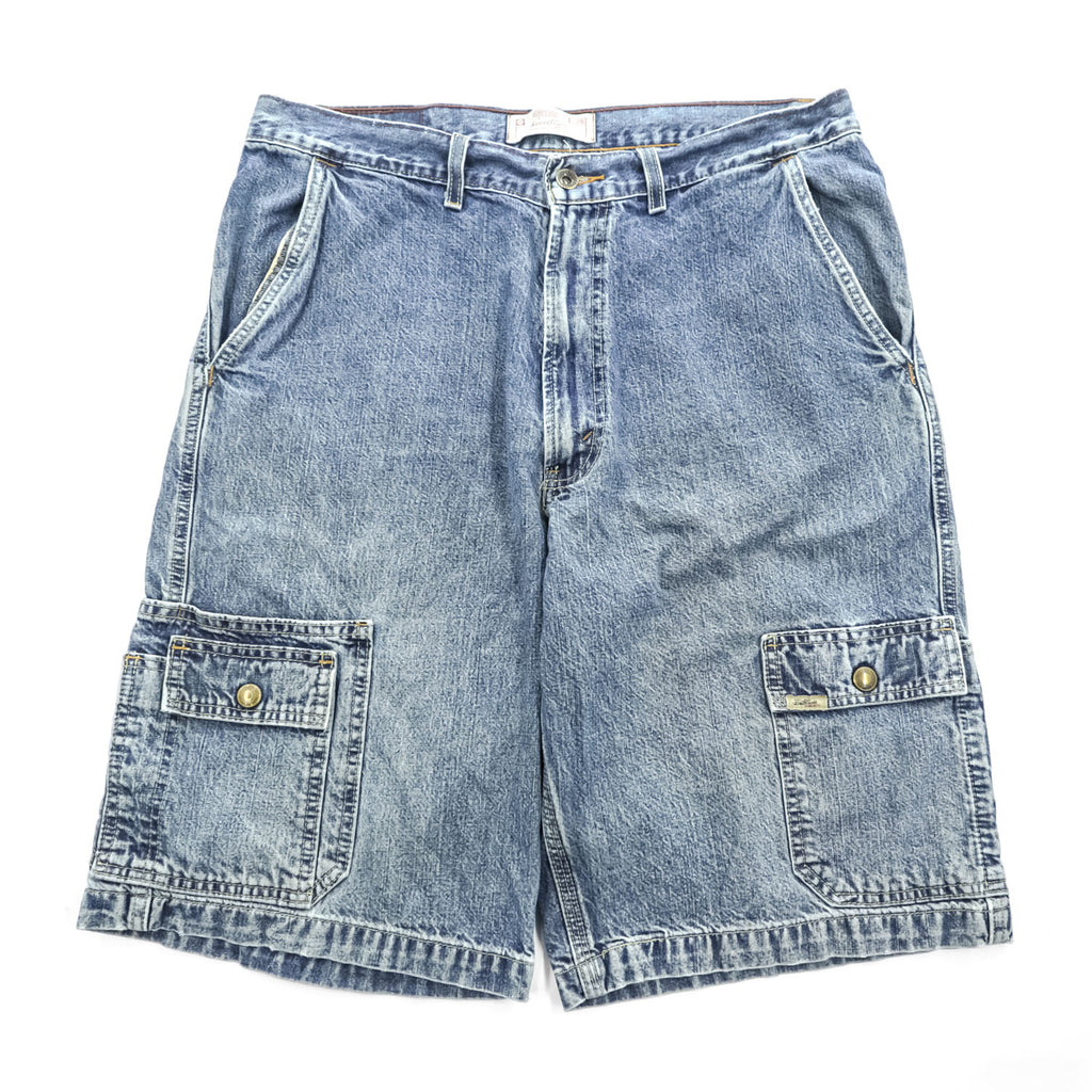 Levi Strauss Signature W34 Acid Wash Denim Cargo Shorts