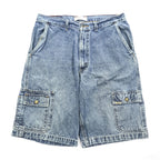 Levi Strauss Signature W34 Acid Wash Denim Cargo Shorts