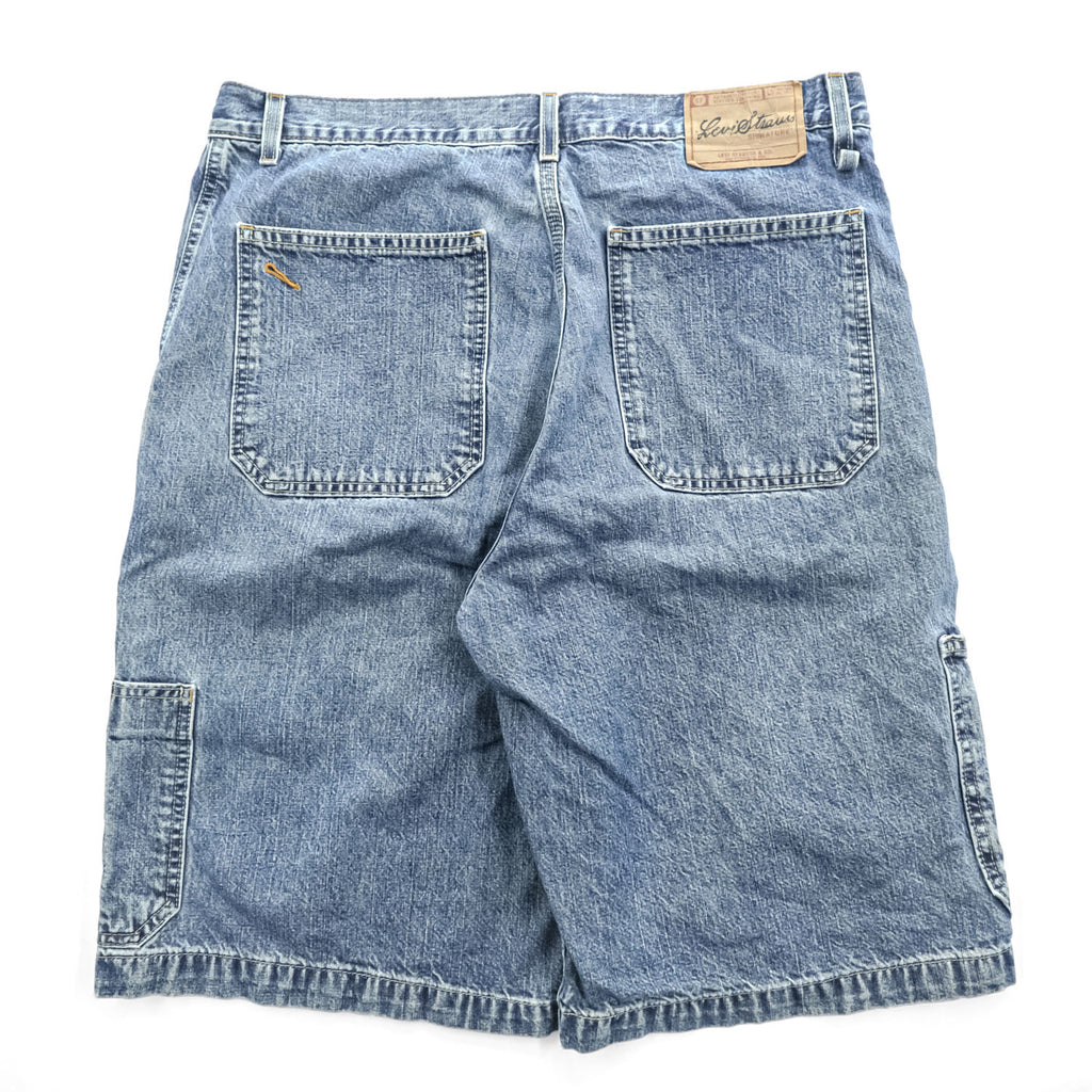 Levi Strauss Signature W34 Acid Wash Denim Cargo Shorts