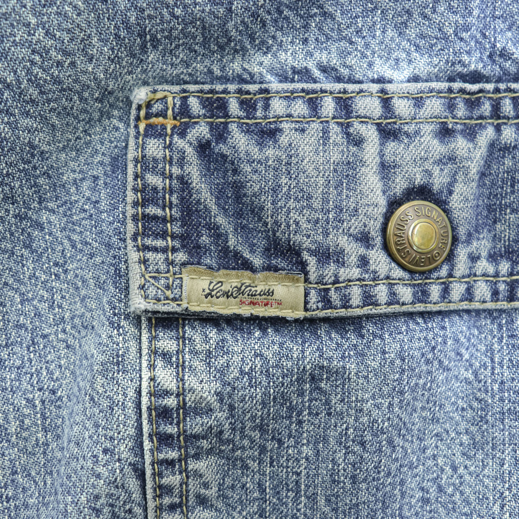 Levi Strauss Signature W34 Acid Wash Denim Cargo Shorts