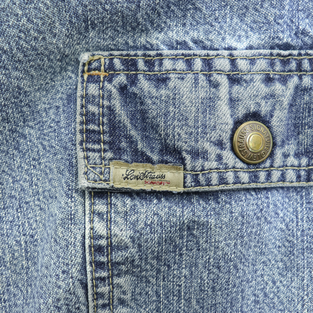 Levi Strauss Signature W34 Acid Wash Denim Cargo Shorts