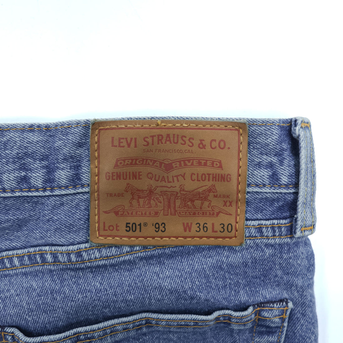 Levi's 501 '93 ビッグE デニムパンツ ジーンズ W36 L30 インディゴ ストレッチ レザーパッチ Premium 79830-0167