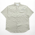 Columbia PFG Tamiami II Men's Beige Short Sleeve Fishing Shirt Size L FM7266