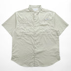 Columbia PFG Tamiami II Men's Beige Short Sleeve Fishing Shirt Size L FM7266
