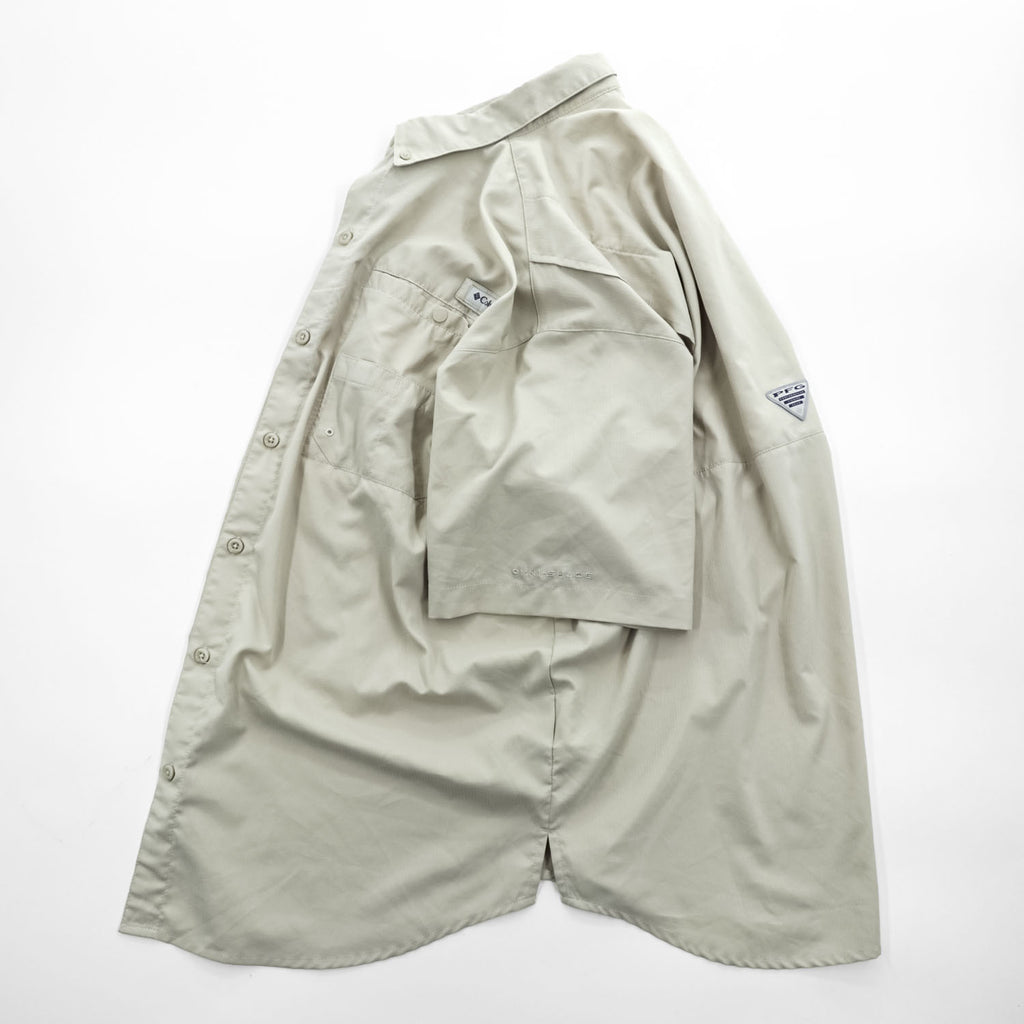 Columbia PFG Tamiami II Men's Beige Short Sleeve Fishing Shirt Size L FM7266