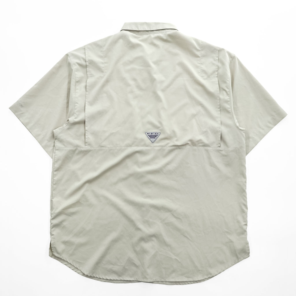Columbia PFG Tamiami II Men's Beige Short Sleeve Fishing Shirt Size L FM7266
