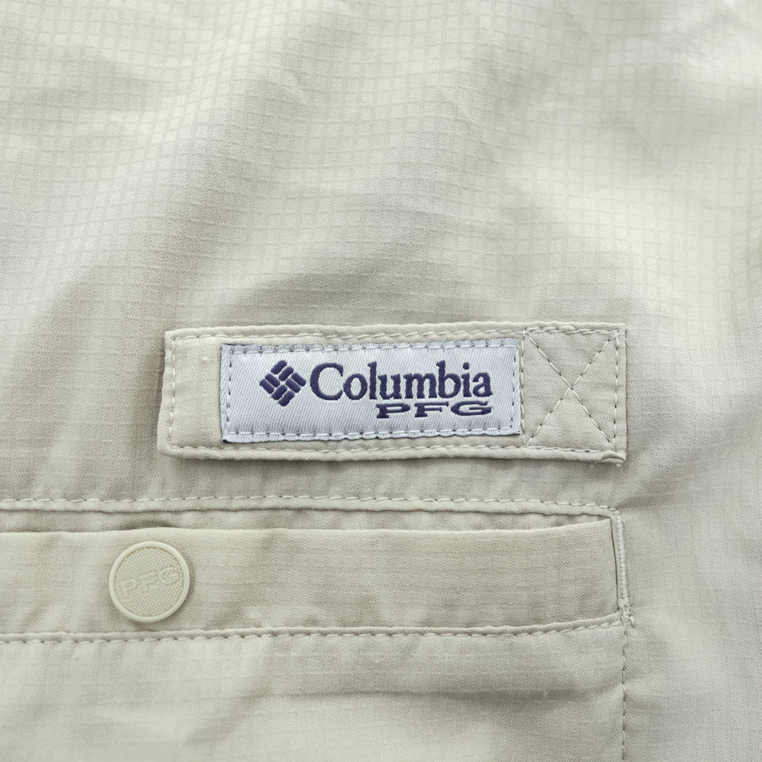 Columbia PFG Tamiami II Men's Beige Short Sleeve Fishing Shirt Size L FM7266