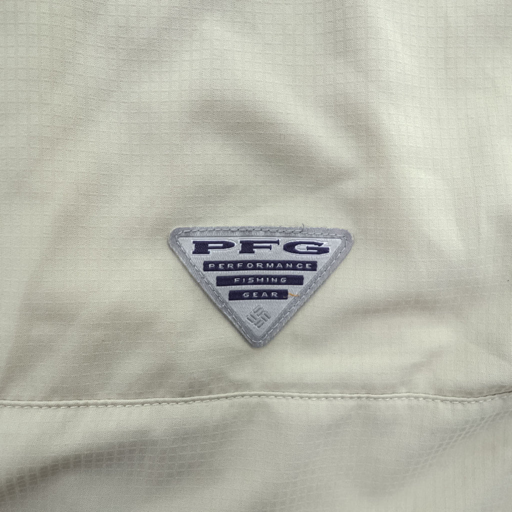 Columbia PFG Tamiami II Men's Beige Short Sleeve Fishing Shirt Size L FM7266