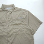 Columbia PFG Tamiami II Men's Beige Short Sleeve Fishing Shirt Size L FM7266