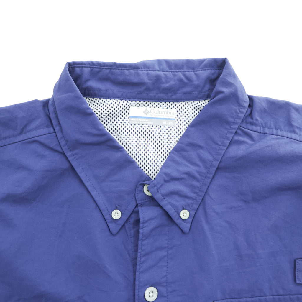 Columbia PFG 半袖 フィッシングシャツ OMNI-SHADE XL ネイビー メッシュ ビッグサイズ ボタンダウン XM7150