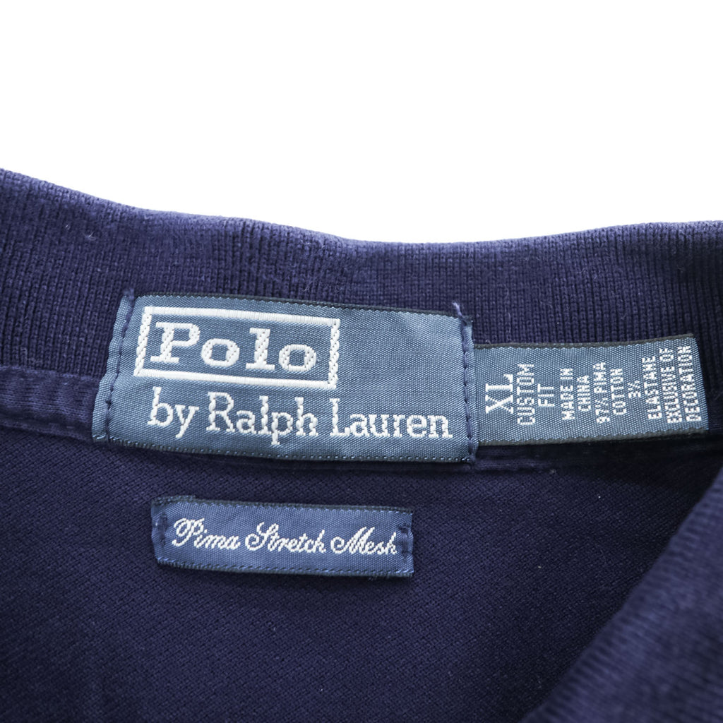 Polo by Ralph Lauren ピマコットン ストレッチメッシュ 半袖ポロシャツ ネイビー XL ポニー刺繍