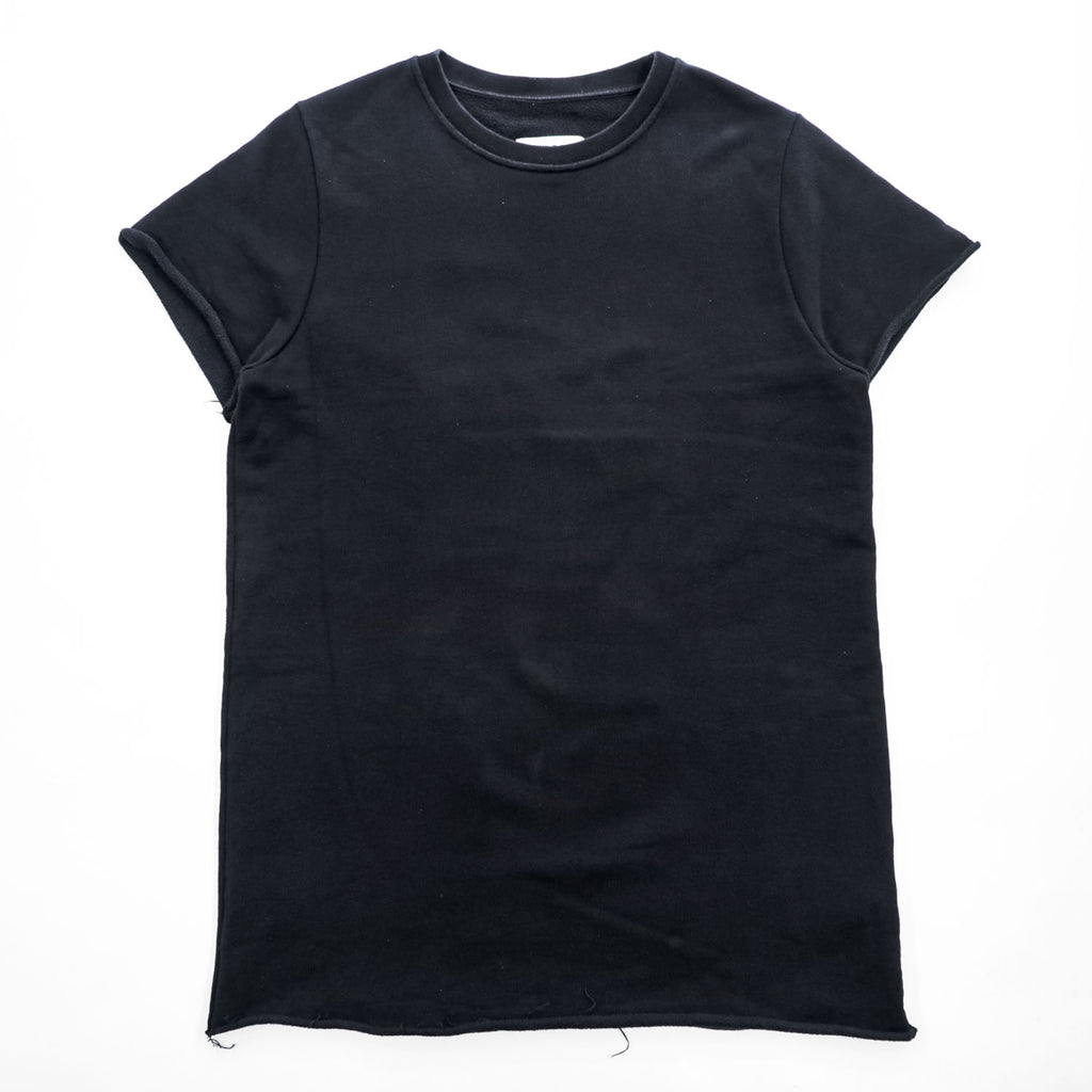MM6 Maison Margiela カットオフ 半袖 スウェット ワンピース M ブラック イタリア製 S52CT0233