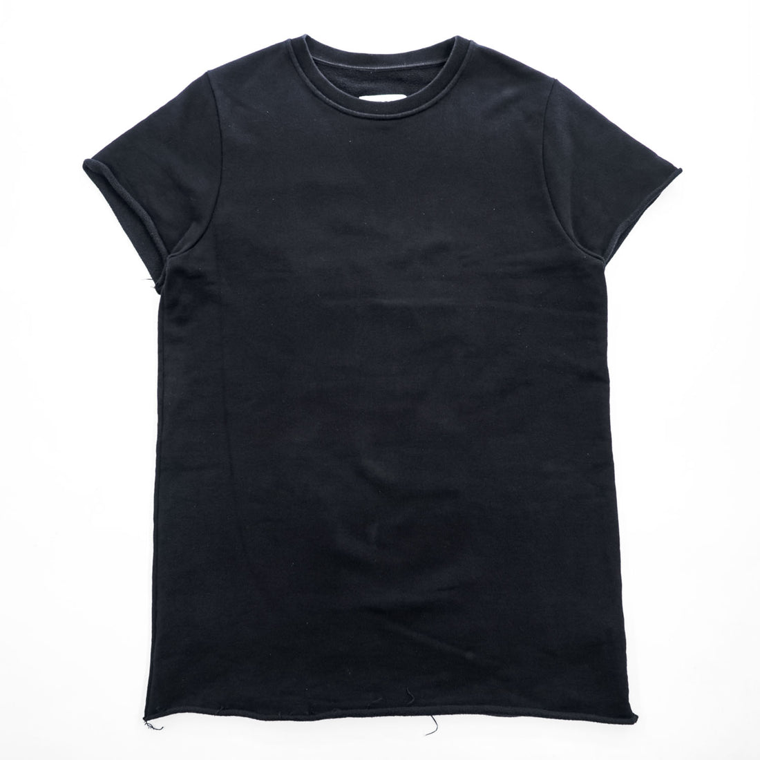 MM6 Maison Margiela カットオフ 半袖 スウェット ワンピース M ブラック イタリア製 S52CT0233