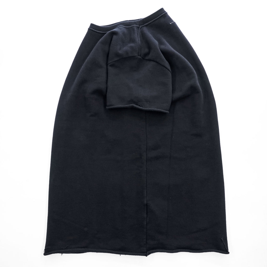 MM6 Maison Margiela カットオフ 半袖 スウェット ワンピース M ブラック イタリア製 S52CT0233