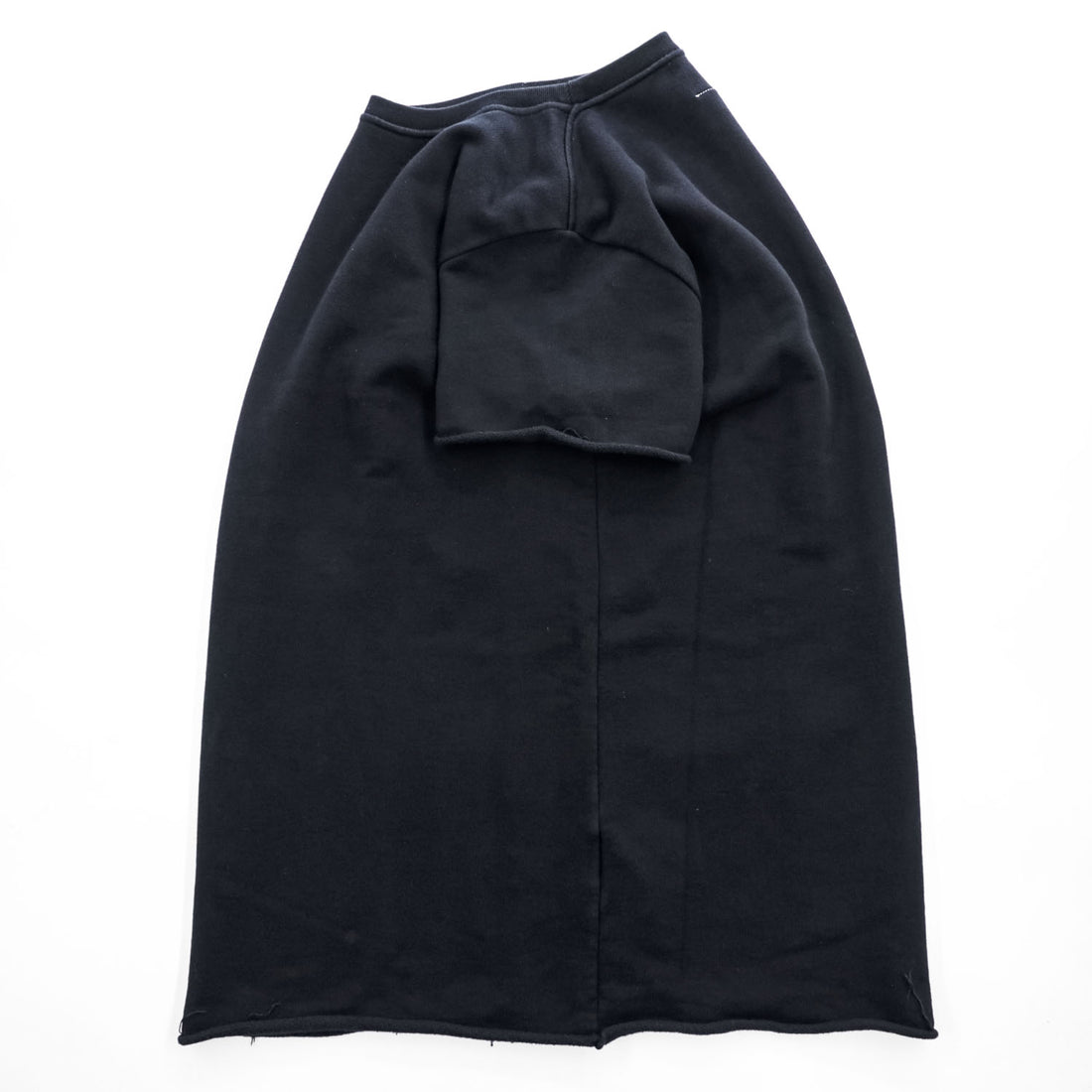MM6 Maison Margiela カットオフ 半袖 スウェット ワンピース M ブラック イタリア製 S52CT0233