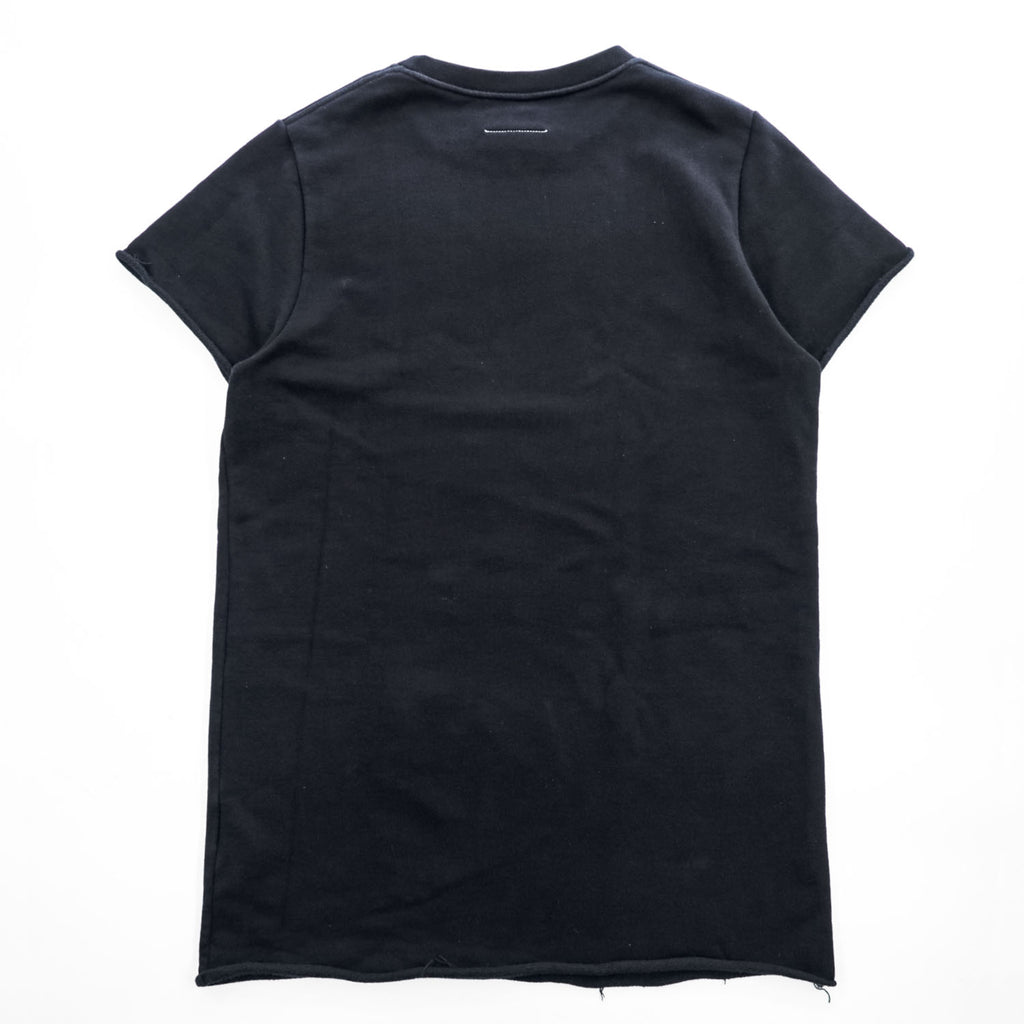 MM6 Maison Margiela カットオフ 半袖 スウェット ワンピース M ブラック イタリア製 S52CT0233